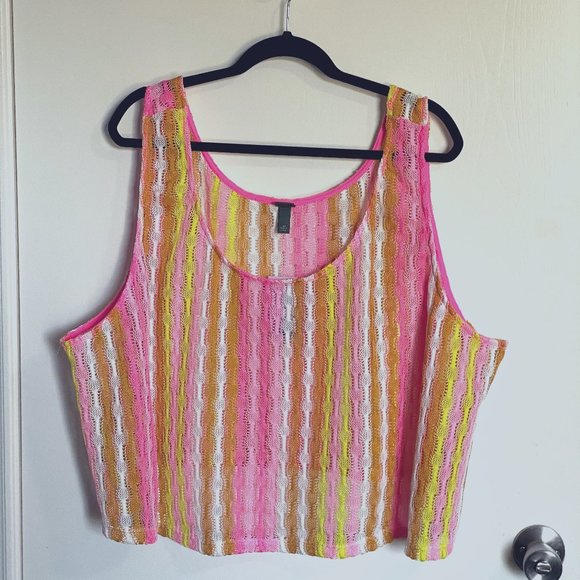wild fable Tops - NWT Wild Fable PLUS Size Crochet Crop Tank Top Cover Up 4X